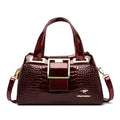 2 layer Large Capacity Tote Bag Luxury Handbags Women Bags Designer Crocodile Pattern Ladies Boston Shoulder Bag High Quality