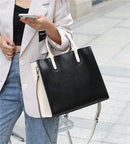 Burminsa Cowhide Genuine Leather Large Tote Handbags For Women 2024 Trend Designer Commuter Satchel Shopper Female Shouder Bags