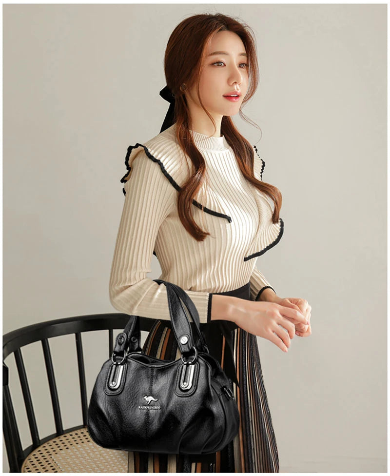 Genuine Brand Leather Women Handbag Luxury Designer Shoulder Crossbody Bags Ladies Purse Messenger Tote Bag Female Commuting Bag