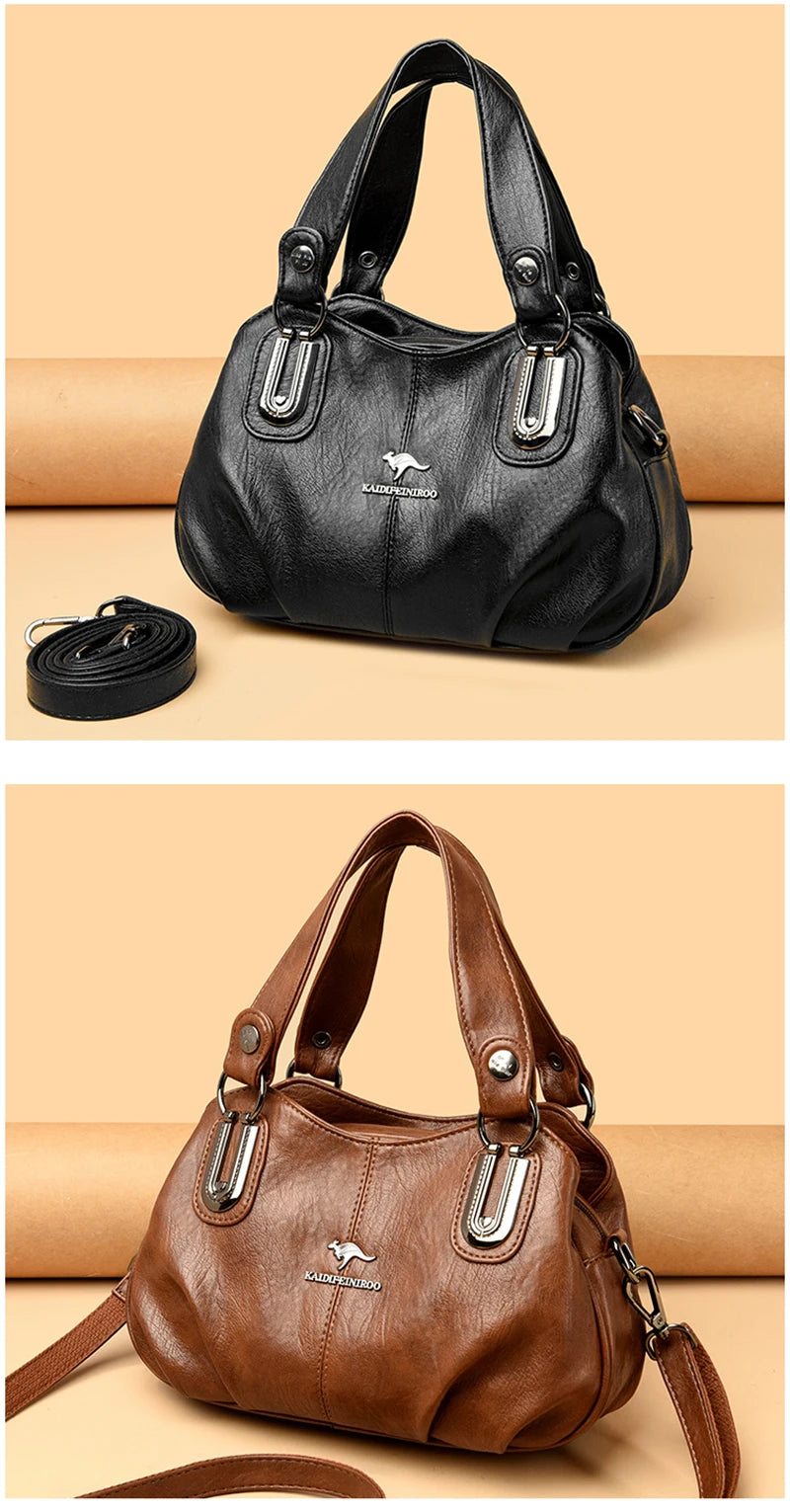 Genuine Brand Leather Women Handbag Luxury Designer Shoulder Crossbody Bags Ladies Purse Messenger Tote Bag Female Commuting Bag
