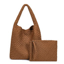 Bolsa em Neoprene Weave Bag Casual com bolsinha auxiliar