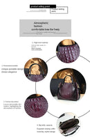 Genuine Leather Women Handbags New Tote Bag Fashion Crocodile Print Bucket Bag Retro Shoulder Messenger Bags Trend 2025