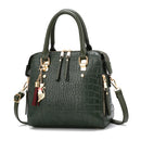Crocodile Pattern Top Handle Crossbody Bag, PU Leather Satchel Bag Purse, Classic Versatile Fashion Shoulder Bag