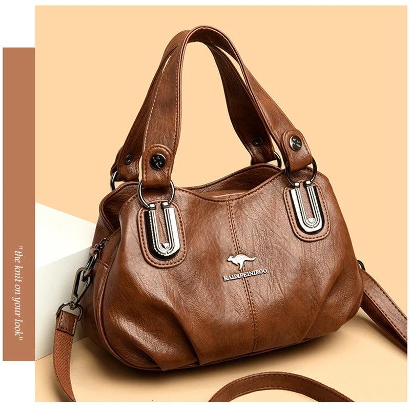 Genuine Brand Leather Women Handbag Luxury Designer Shoulder Crossbody Bags Ladies Purse Messenger Tote Bag Female Commuting Bag