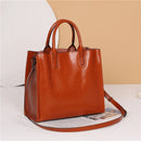 Burminsa Cowhide Genuine Leather Large Tote Handbags For Women 2024 Trend Designer Commuter Satchel Shopper Female Shouder Bags