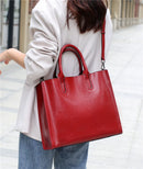 Burminsa Cowhide Genuine Leather Large Tote Handbags For Women 2024 Trend Designer Commuter Satchel Shopper Female Shouder Bags