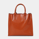 Burminsa Cowhide Genuine Leather Large Tote Handbags For Women 2024 Trend Designer Commuter Satchel Shopper Female Shouder Bags