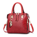 Crocodile Pattern Top Handle Crossbody Bag, PU Leather Satchel Bag Purse, Classic Versatile Fashion Shoulder Bag