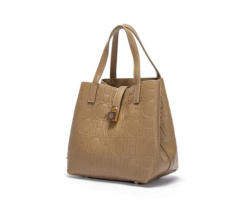 CHCH Women's Tote Bag New Steel Embossed Handheld Bun Mother Shopping Bag