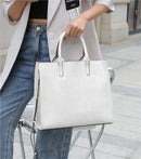 Burminsa Cowhide Genuine Leather Large Tote Handbags For Women 2024 Trend Designer Commuter Satchel Shopper Female Shouder Bags