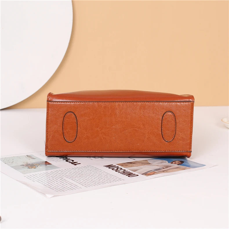 Burminsa Cowhide Genuine Leather Large Tote Handbags For Women 2024 Trend Designer Commuter Satchel Shopper Female Shouder Bags