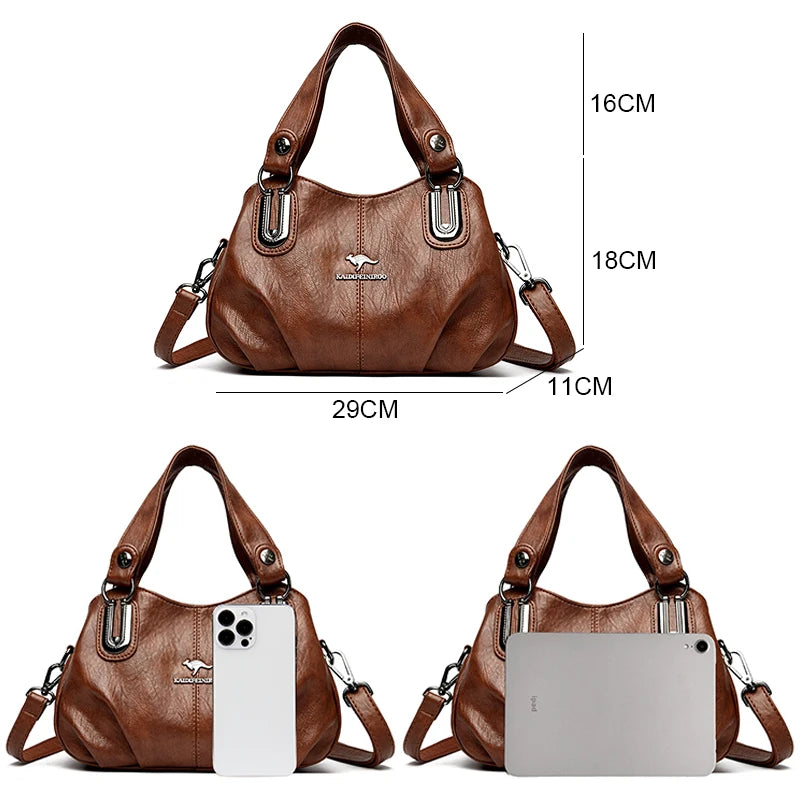 Genuine Brand Leather Women Handbag Luxury Designer Shoulder Crossbody Bags Ladies Purse Messenger Tote Bag Female Commuting Bag
