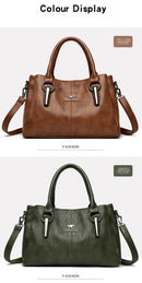 Genuine 3Layers High Quality Soft PU Leather Ladies Shoulder Crossbody Bags for Women  Luxury Handbags  Women  Designer A Main