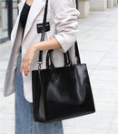 Burminsa Cowhide Genuine Leather Large Tote Handbags For Women 2024 Trend Designer Commuter Satchel Shopper Female Shouder Bags