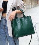 Burminsa Cowhide Genuine Leather Large Tote Handbags For Women 2024 Trend Designer Commuter Satchel Shopper Female Shouder Bags