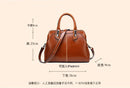 Genuine Leather Women Handbag Top Handle Shoulder Cross Body Bag Fashion Oil Wax Cowhide Purses And Handbags Messenger Tote Bags