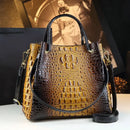 Genuine Leather Women Handbags New Tote Bag Fashion Crocodile Print Bucket Bag Retro Shoulder Messenger Bags Trend 2025