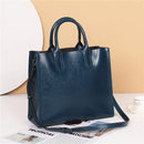 Burminsa Cowhide Genuine Leather Large Tote Handbags For Women 2024 Trend Designer Commuter Satchel Shopper Female Shouder Bags