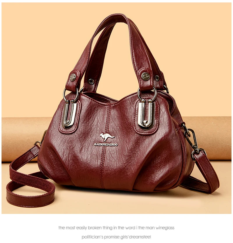 Genuine Brand Leather Women Handbag Luxury Designer Shoulder Crossbody Bags Ladies Purse Messenger Tote Bag Female Commuting Bag