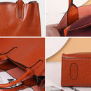 Burminsa Cowhide Genuine Leather Large Tote Handbags For Women 2024 Trend Designer Commuter Satchel Shopper Female Shouder Bags