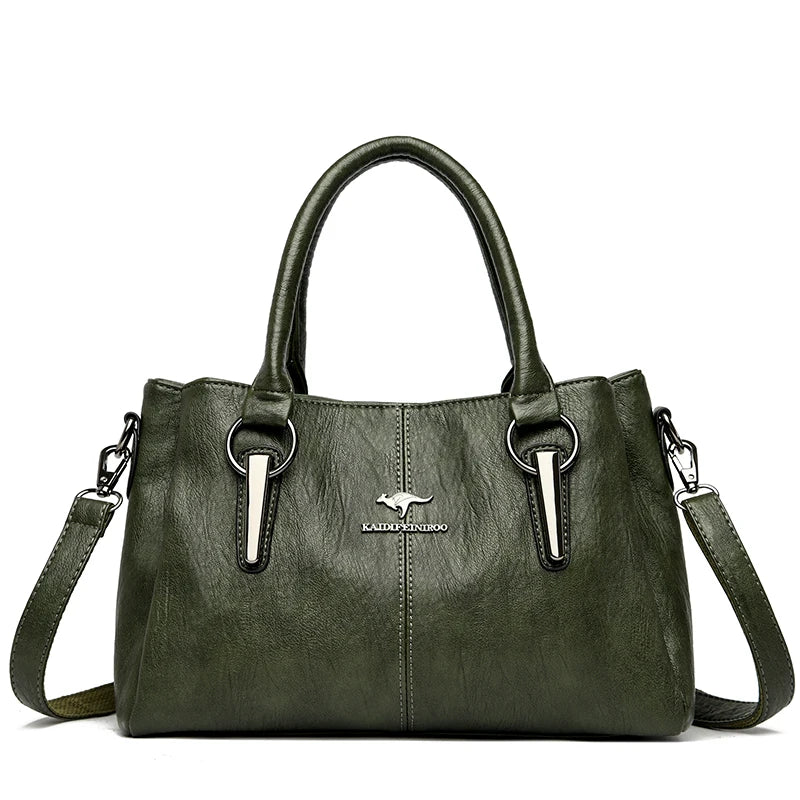 Genuine 3Layers High Quality Soft PU Leather Ladies Shoulder Crossbody Bags for Women  Luxury Handbags  Women  Designer A Main