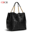 CHCH Women's Tote Bag 2024 New Steel Embossed Handbag Large Capacity Business Storage Bag