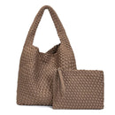 Bolsa em Neoprene Weave Bag Casual com bolsinha auxiliar
